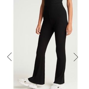 Calé black Angelique ribbed flare pants